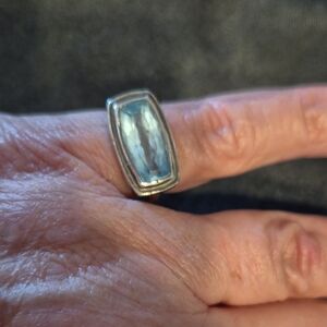 Lori Bonn Sterling Silver 925 Blue Topaz Gemstone Ring Size 5.5-6